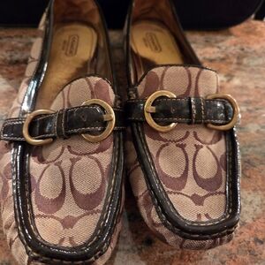 Coach Signature Tan and Brown Loafers